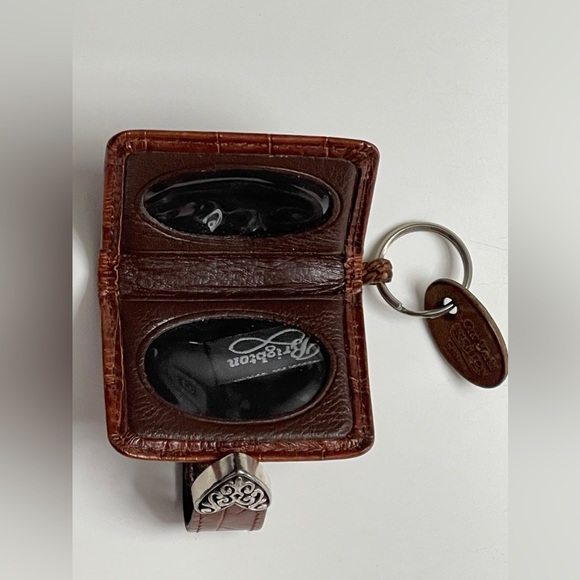 Vintage Brighton “One World” Faux-Croc Key Chain Purse Charm w/ Photo Locket - Picture 4 of 12